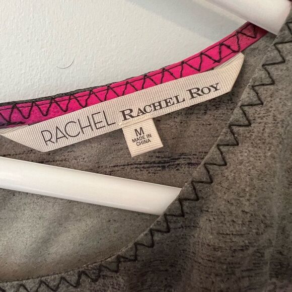 Rachel Rachel Roy silk multi color faux tie front asymmetrical dress - Picture 3 of 5